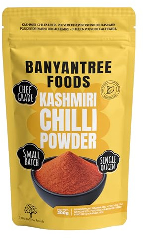 BanyanTree Foods Chiles rojos de Cachemira (Kashmiri Chilli Powder) 200g
