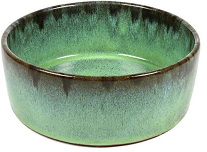 D&D Home, Futternapf Jasper Sand Grün 1400 ml – Ø 20 cm, hochwertige glasierte Keramik, robust und stabil, für Nassfutter, Trockenfutter und Wasser, spülmaschinenfest