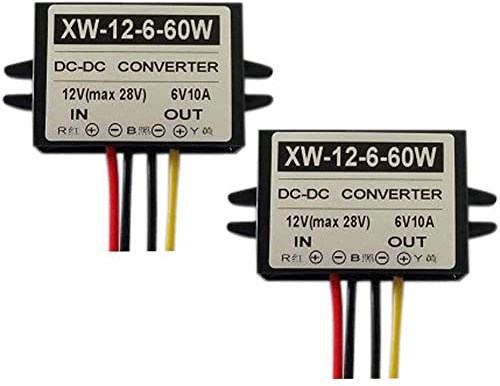 2PCS 12V a 6V DC Convertidor reductor, 10A 60W DC Regulador del adaptador del cambiador de voltaje de la fuente de alimentación