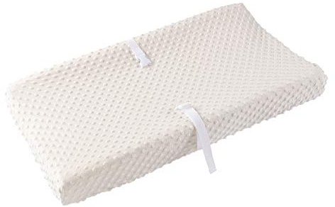 Skydd för skötdyna, supermjuk plyschprickig blöja skötbord för småflickor och pojkar, ultrakomforta, säker för spädbarn, passar 81 cm/34 tum x 40 cm dyna (beige)