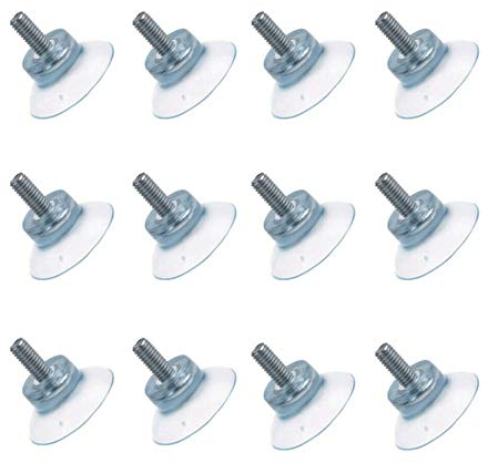 GAOHOU Ventose resistenti in gomma per mobili, con vite M6, per piani in vetro, gambe di mobili, 12 pezzi