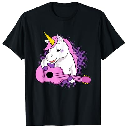 Licorne Guitare Drôle Luth Musical Mandoline Chant Licornes T-Shirt