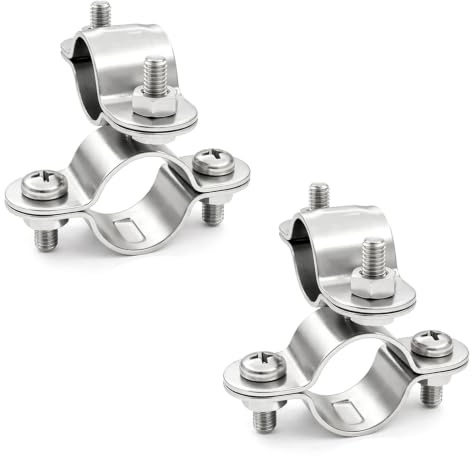 PRIOstahl Rohrschellen Doppelschelle Bügelschelle Schlauchschellen - Rohrschelle doppelt mit Wirbel drehbar 25mm x 2 Stück für Rohrbefestigung Rohrhalterung Rohrklemme Rohr aus Edelstahl V2A