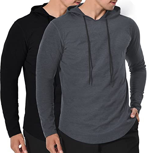 MEETWEE Sports Shirt Herr, Löpning Skjorta Kortärmad Funktionell Hooded Shirt Herr Sports Shirt Andningsbar Sweatshirt Hoodie för löpning Gym Jogging