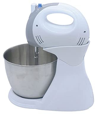 Sbattitore Elettrico Con Ciotola 5 Velocità Frusta Elettrica E Sbattitore A Mano Miscelatore 2 in 1 A Doppia Mano E Robot Da Cucina Include Ciotola Da 3 Litri, 2 Fruste E 2 Ganci 200 W