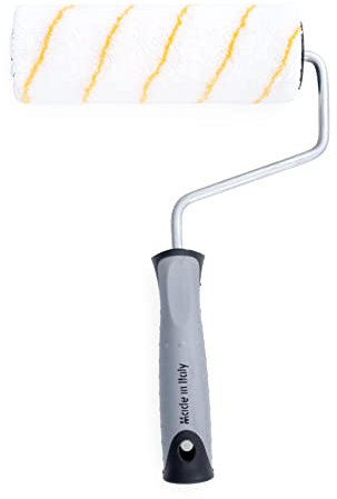 PENNELLIFICIO 2000 | Rullo Professionale per Muri Lisci, in Poliammide, Manico Antiscivolo in Gomma, per Interni Superfici Lisce e Poco Ruvide, Cartongesso, Idropitture, Larghezza 20cm – Made in Italy