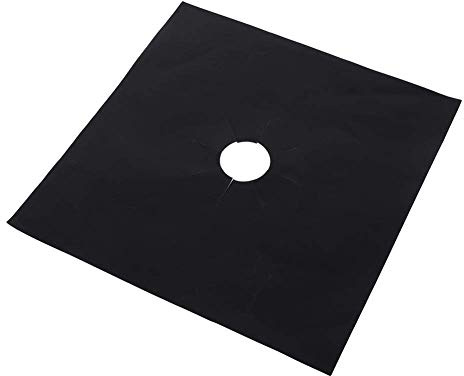 Tappetini Protettivi per Fornello a Gas Riutilizzabili, Copri Piani Protezione 27x27cm Nero
