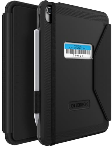 OtterBox Defender Folio Hülle für iPad (A16) 11/10. Generation, Schwarz | Robuste Folio-Schutzhülle mit integriertem Displayschutz, 2x getestet nach Militärstandard, Keine Einzelhandelsverpackung