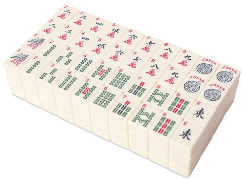 GUSTARIA American Mahjong Set, Mah Jongg Fliesen-Set mit 166 hochwertigen 3 cm elfenbeinfarbenen Fliesen (Nur Fliesen)