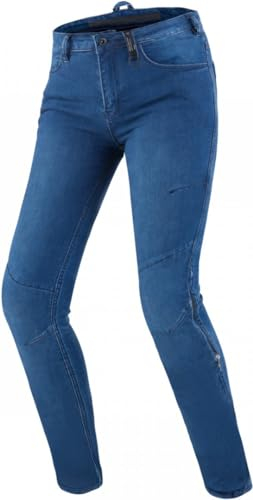 SHIMA METRO Motorrad Jeans Damen mit Protektoren AIRFORCE Knieprotektoren Motorradhose Kurzgrößen Hosen Motorradjeans für Damen Protektorenhose Textilhose Jeanshose Lang (Frauen, Blau, 30/32)