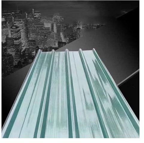 FRP-Tageslichtplatten,1.2mm Dicke Profilplatten Trapez,Regensichere UV Sonnenscheinplatte,Metall Dachblech Wellblech Dachplatten,Schlagfestigkeit/Anti-UV Dach Platten(Color:4pcs,Size:0.9*1.3m/35*51in)