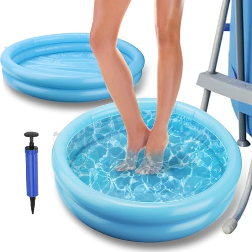 WALLFID Aufblasbare Pool-Fußwanne, 2 PièCes Baignoire Gonflable Pour Pieds De Piscine, Blau, Quadratisch, PVC oder Vinyl, 60 x 60 x 16 cm, 2 Stück