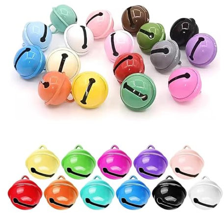 50PCS 22mm Jingle Bells for Crafts, Christmas Home and Pet Decorations - Cheerful Sound, Small, Good Looking and Utility - for Holiday Home Decoration