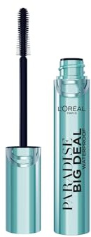 L'Oréal Paris Máscara de Pestañas Paradise Big Deal Waterproof, Volumen Modulable y Longitud Infinita, Fórmula Ligera sin Grumos, Negro