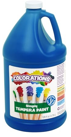 Colorations Paraben-Free Tempera Paint for Kids - 1 Gallon, Vibrant Blue. Non-Toxic and Made in the USA, Classroom Must Haves, Bulk Arts and Crafts Supplies