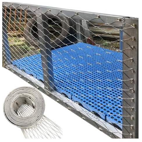 ZLRBN Drahtgitter Edelstahl 304 für Zaun-Geländer, Zoo-Balustrade, Konstruktion Tierische Barriere Edelstahlnetz Absturzsicherung Gartenzaun Metall Balkon Anti-Fall-Netz(1.5x20m/4.9x65.6ft)