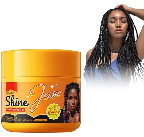 Shine 'n Jam Konditionierungsgel, 113g Smoothing Cream Gel Haar Glanz Wachs Schnell Trocknend Haar Styling Creme Shine N Jam Gel For Braids, Great For Taming Fringe, Ponytails, Soft Weaves And Braids