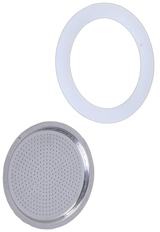 Juego de repuesto con filtro de acero inoxidable y junta de goma para cafetera, accesorios prácticos para máquina de café expreso