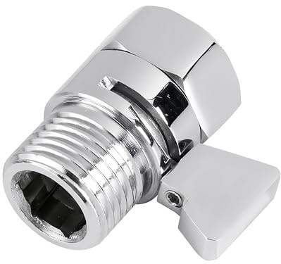 Shower Valve, Shower Shut Off Valve G1/2 Valve, 1/2 in Threaded Inlet, G1/2 Outlet, for Handheld Shower, Silver