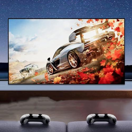 Pantalla de película HD, para cine en casa, cine en el patio trasero, pantalla de proyección, pantalla de película HD, pantallas de películas de proyector, marco fijo montado en la pared/techo (60