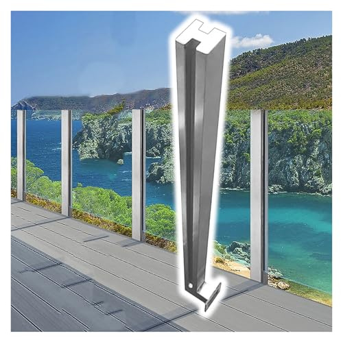 Poteau garde corps verre pince 85 90 95 100 105 115 125 cm Acier inoxydable Poteau de balustrade Pour extrémité de verre, Support latéral Pour garde-corps en verre trempé, Terrasse Patio Support de co