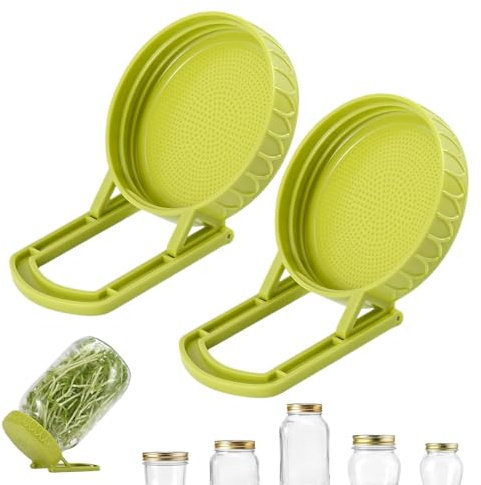 CGACCSD Sprossenglas Deckel,Keimhaube mit Ständer - Keimdeckel mit Halterung für Garten, Haushalt, Alfalfa und Gemüseanzucht