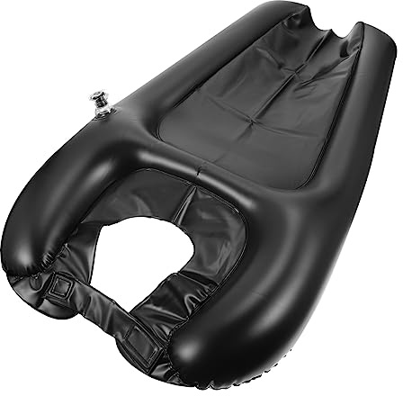 HAMPPLIES Tragbares Aufblasbares Shampoo Kissen aus PVC mit Dualem Schlauchdesign und Spritzschutz Faltbares Haarwaschkissen für Selbstgemacht und Outdoor Anwendung in Schwarz