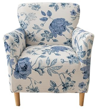 CRFATOP Stretch 1 Piece Chair Covers with Arms Printed Accent Chair Cover Armchair Flower Soft Banquet Armchair Covers Washable Chair Slipcovers for Living Room Office Reception Reading Sofa,B23