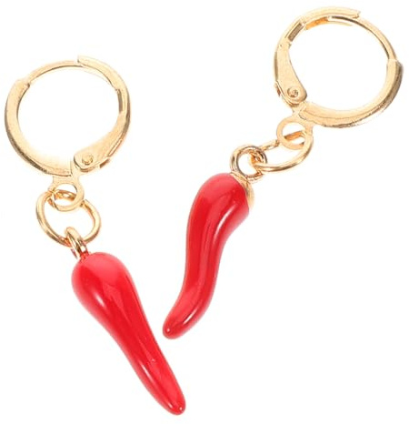 Boucles D’oreilles Créoles Huggie en Alliage Piment Rouge pour Femmes | Boucles D’oreilles Pendantes, Boucles D’oreilles Légumes Amusantes, Earring Style