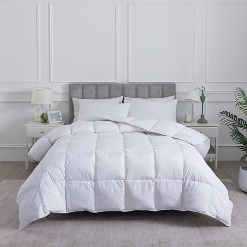 ROOEE 13.5 Tog Duck Feather & Down Duvet with Breathable Soft Microfiber Cover, Warm Luxurious Hypoallergenic Winter Temperature Control, Washable Coverless Quilt for Cosy Sleep (Double)