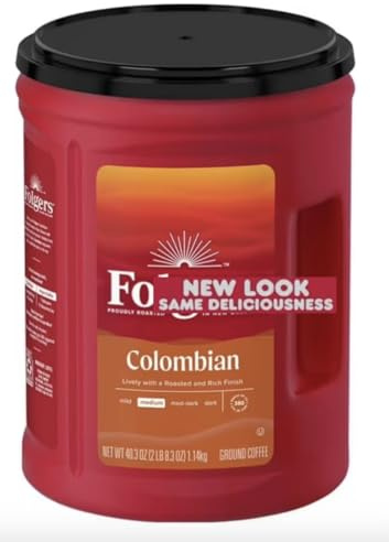Fogers 100% Colombian Medium Roast Ground Coffee, (43.5 Ounce(1 Pack), Colombian)
