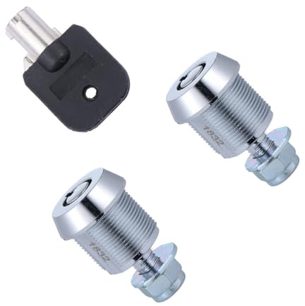 POPETPOP Cerradura de Leva Tubular 17mm para Puerta y Caja, 2 Piezas, Llave Incluida, Fácil de Instalar, para Armarios y Carcasas Color Aleatorio