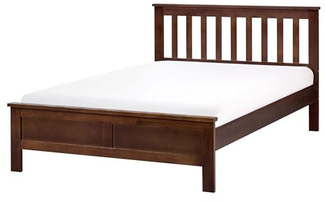 Beliani Cama de Madera Estilo Tradicional 120 x 200 cm somier de Listones marrón Oscuro Mayenne