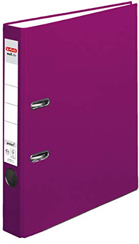 Herlitz 50011865 Ordner mit Einsteckrückenschild, A4, Brombeer, Beere, 5 cm