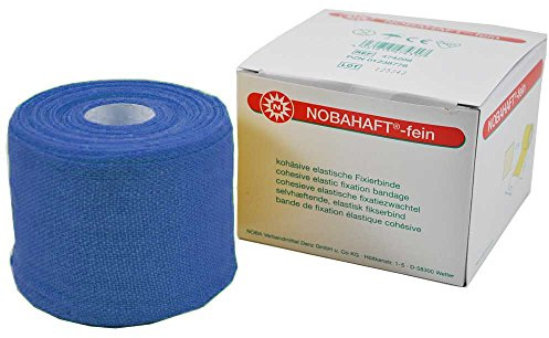 1x Nobahaft®-fein kohäsive Fixierbinde Kompressionsbinde Unterzug, blau, 10cmx20 m Rolle