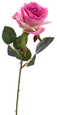 artplants.de Künstliche Rose Simony, rosa - pink, Textil, 45cm, Ø 8cm - Kunstblume