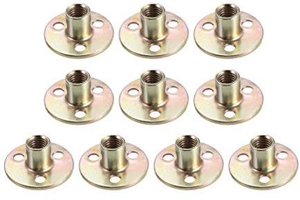 Sourcing Map M10 x 37 x 2,5 mm 3-Loch T-Nut Karbonstahl T-Nut Montage Hardware Befestigung Befestigung durch Loch Flansch Einsatz Innengewinde 10 Stück
