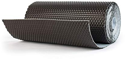 DQ-PP WANDANSCHLUSSBAND – Länge 5m – Breite 300mm – Dunkelbraun RAL 8019 – hochwertiges Aluminium und Butyl – Selbstklebend – Dach Kaminanschlussband 3D Struktur Dachabdeckung Aluminiumband