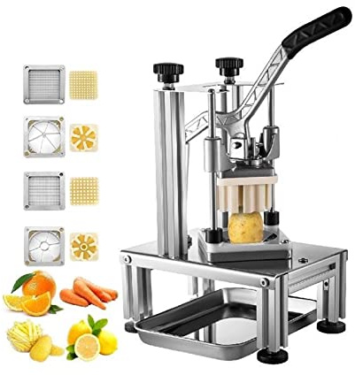 Tritaverdure commerciale con 4 lame in acciaio inossidabile Home French Fry Dicer Patate Cipolle Affettatrice manuale Taglia frutta,Alta Stabilità