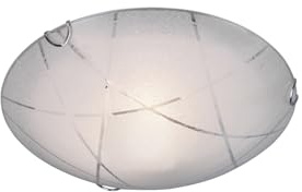 meineWunschleuchte Kleine Deckenschale mit Glasschirm Weiß satiniert, Ø 30cm