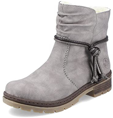 Rieker Mujer Botines Y7463, señora Botines,Botas,Medias Botas,botín,Plano,Gris (Grau / 40),38 EU / 5 UK