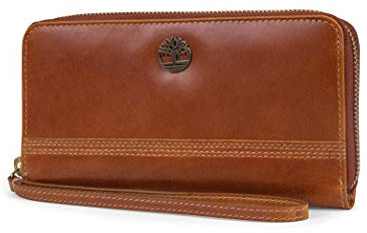 Timberland - Portafoglio da donna in pelle RFID con cerniera e cinturino da polso, taglia unica