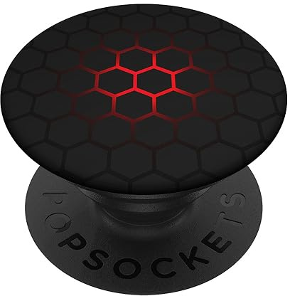 PopSockets Cell Phone Button Holder Pop Out Knob Cool Red and Black PopSockets PopGrip: Swappable Grip for Phones & Tablets