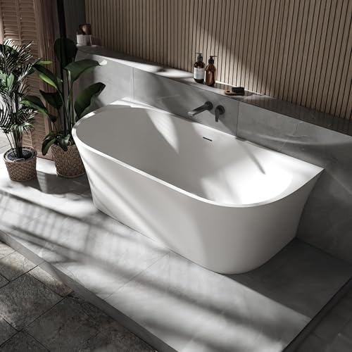 Freistehende Badewanne NOVA Acryl Weiß - 170 x 80 cm- Farbe:Weiß Matt
