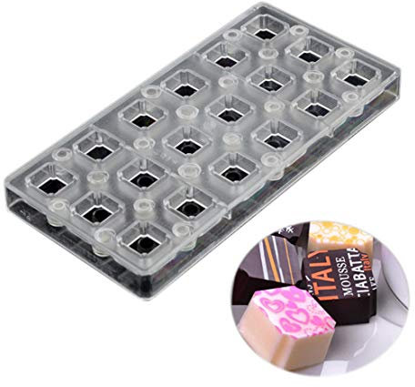Chocolate Transfer Sheet Mold Polycarbonate Chocolate Mold DIY Handmade Chocolate Magnetic Chocolate Mold Candy Mould Square Shaped (19346)
