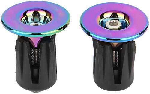 Tappo per estremità manubrio bici,1 paio di manopole per manubrio bici Tappi per viti per estremità manubrio Placca colorata Accessori per bici da bicicletta per mountain bike, bici da strada, MTB, B