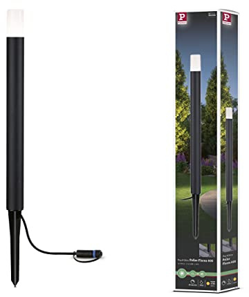 Paulmann 94537 Plug & Shine LED Utomhusbelysning Pollare Flarea IP65 600 mm Varmvitt Inkl. 1x3,6 watt Dimbar Svart Metall 3000 K