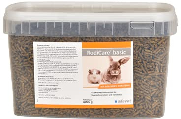 alfavet Rodi Care Basic | 4kg | Ergänzungsfuttermittel für Meerschweinchen & Kaninchen | Kräuterpelltes die dabei helfen können den Appetit und die Verdauungstätigkeit anzuregen