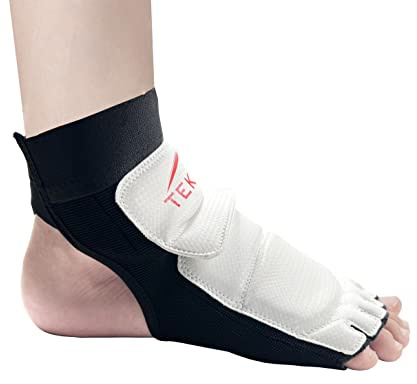 Taekwondo Foot Guard Protector Gear for Sparring MMA Training Competition Kickboxing Karate Boxing Martial Arts Kung Fu Punch Bag TEKA (Pair) (M)