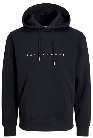 JACK & JONES Jjestar Jj Sweat Hood Noos, Sudadera con capucha Hombre, Negro, XL